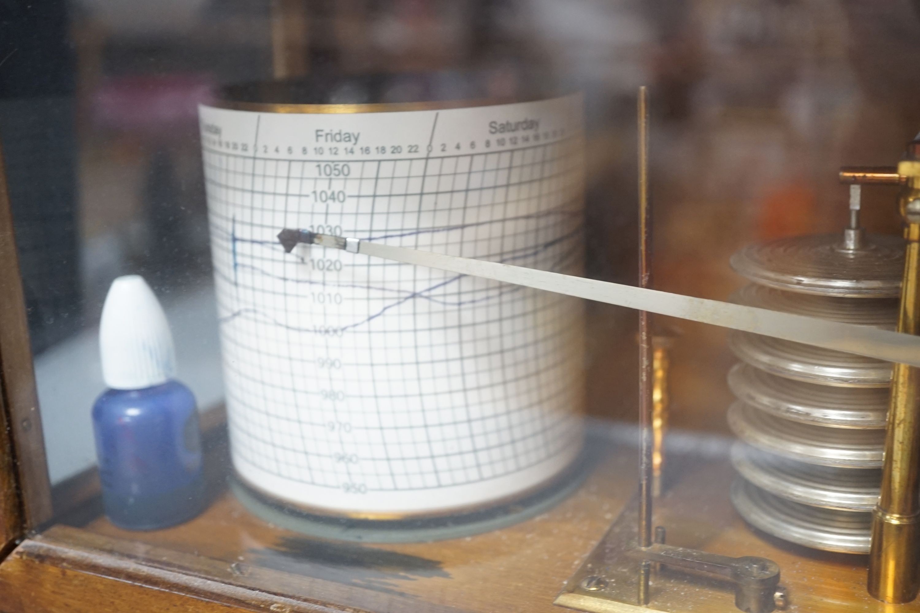 A barograph by Wilson Warden and Co-31 cms wide.